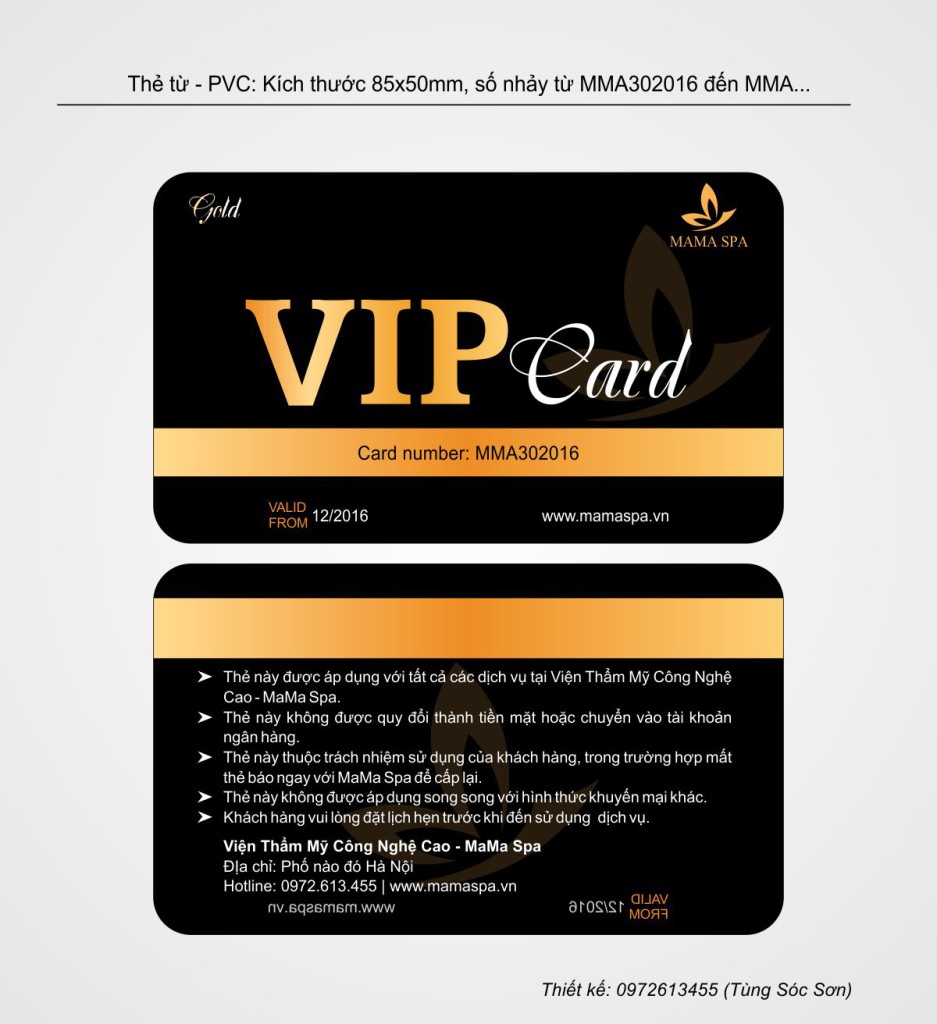  Mẫu demo thiết kế thẻ Vip Card